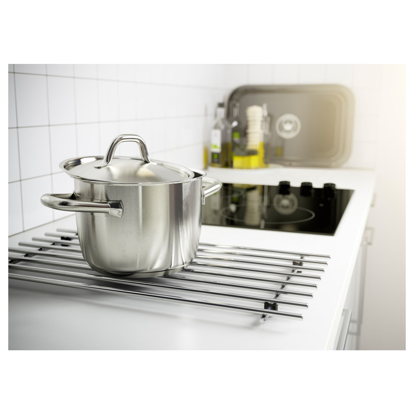 LÄMPLIG ЛЭМПЛИГ Подставка под горячее, нержавеющ сталь, 50x28 см IKEA — фото 4