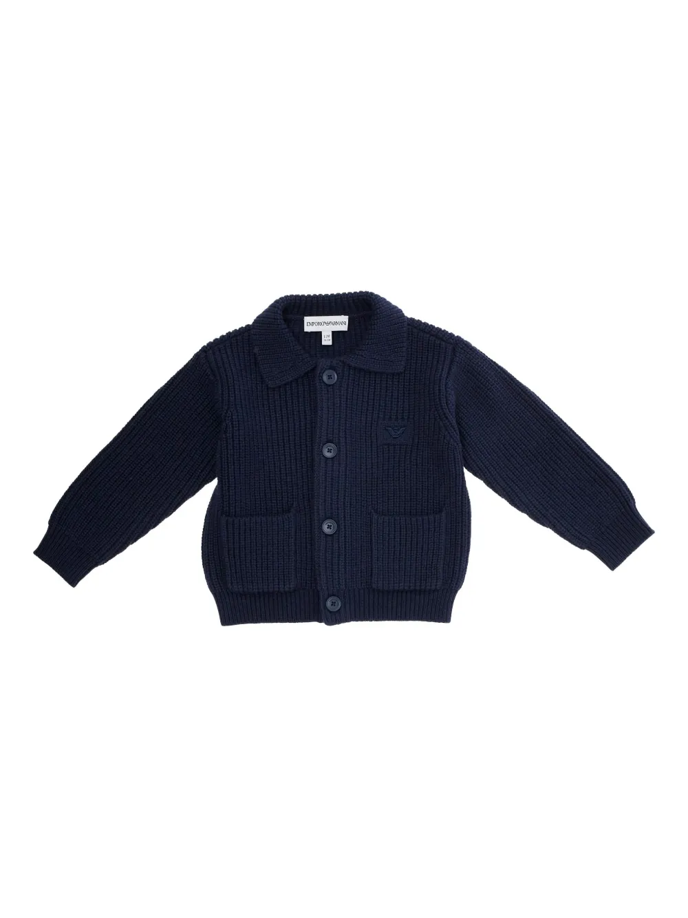 

Кардиган с ребристым воротником Emporio Armani Kids, синий