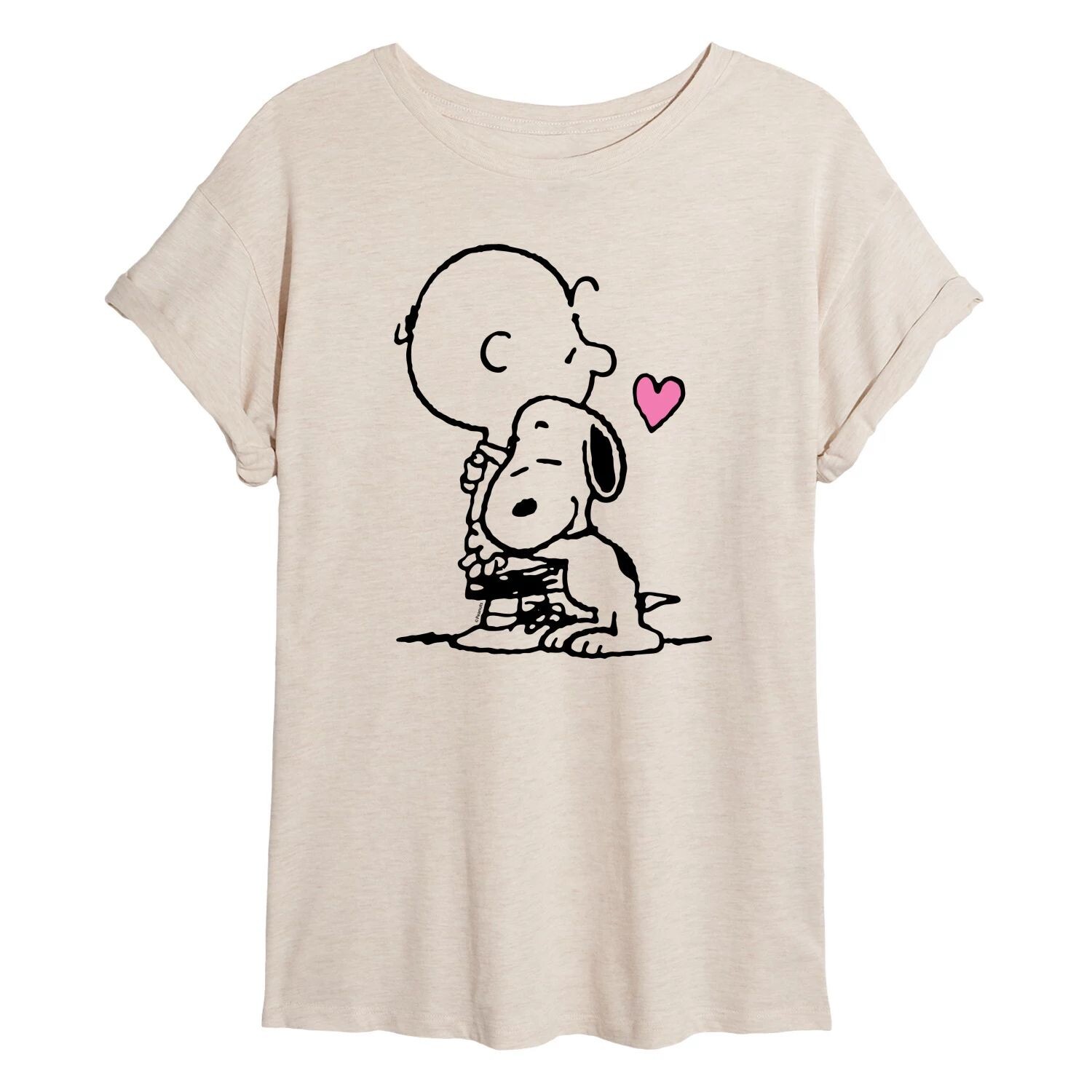 

Струящаяся футболка Juniors' Peanuts Snoopy Hug Licensed Character, бежевый