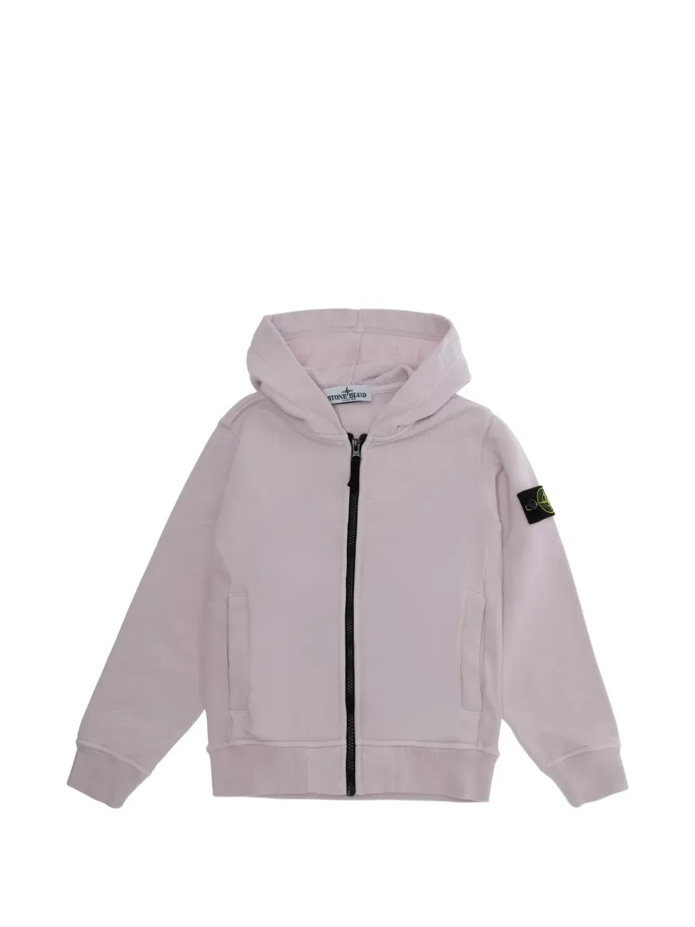 Толстовка на молнии с нашивкой-логотипом Stone Island Junior, розовый