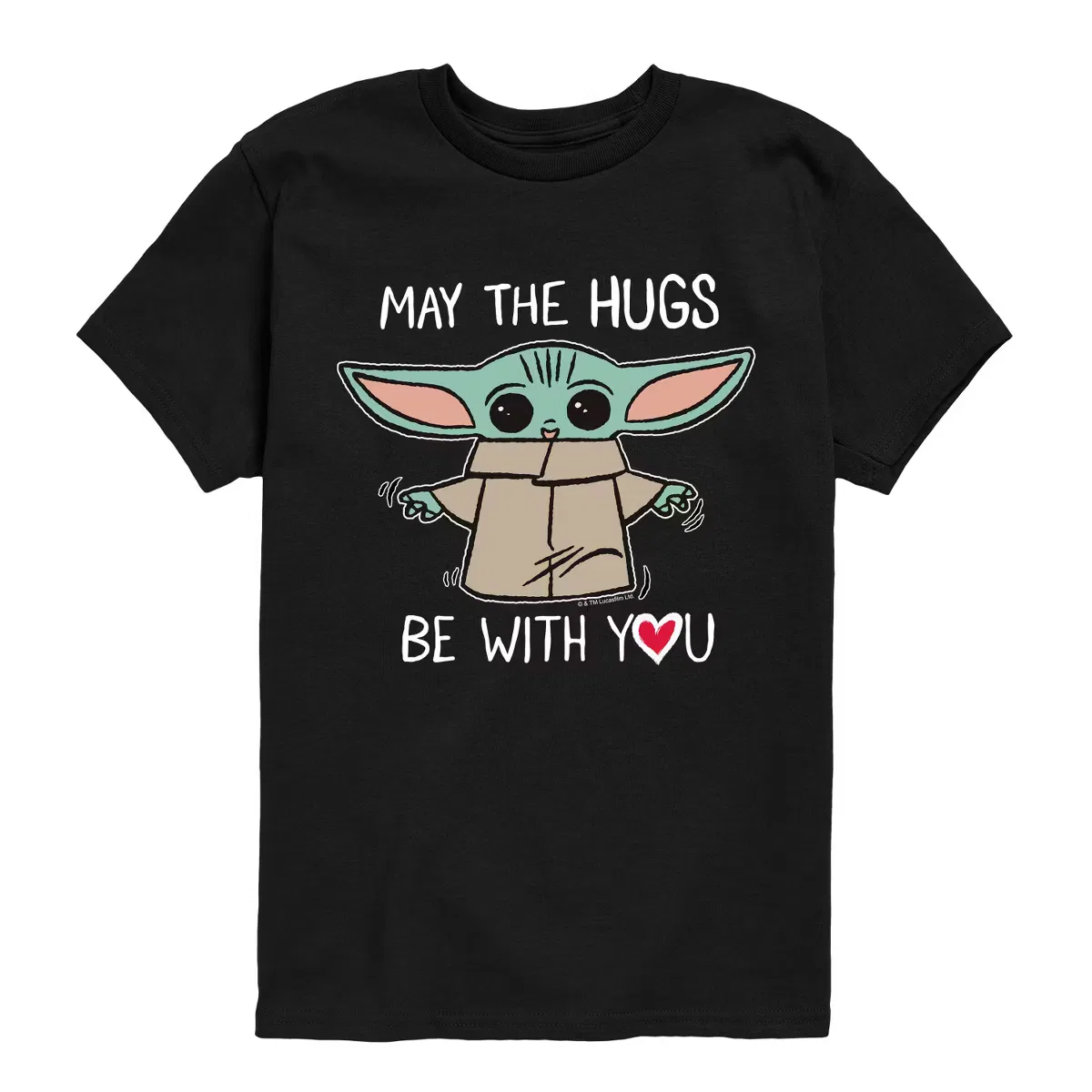 Футболка с принтом May the Hugs Be With You The Mandalorian, Black