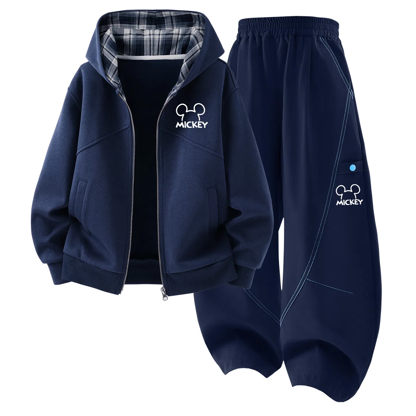 Детский спортивный комплект с капюшоном, Di Line K, Disney, Di Line K Navy Blue+Thick Version Di Line K_Right Middle Mysterious Blue