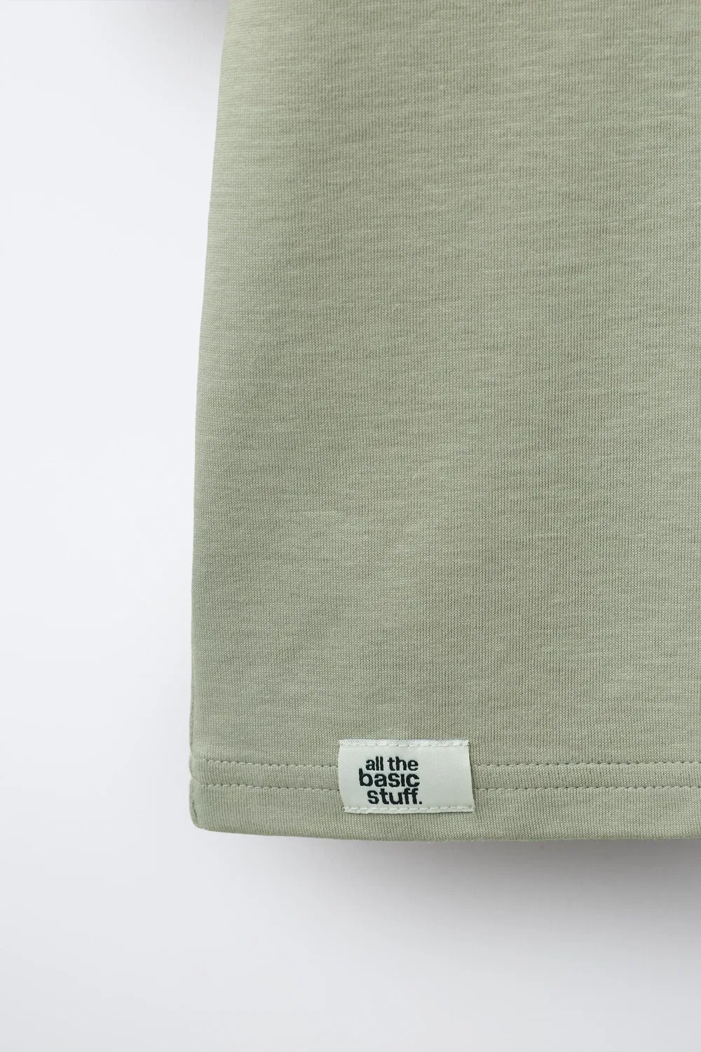 Однотонная футболка из трикотажа ZARA, Taupe Grey — фото 4