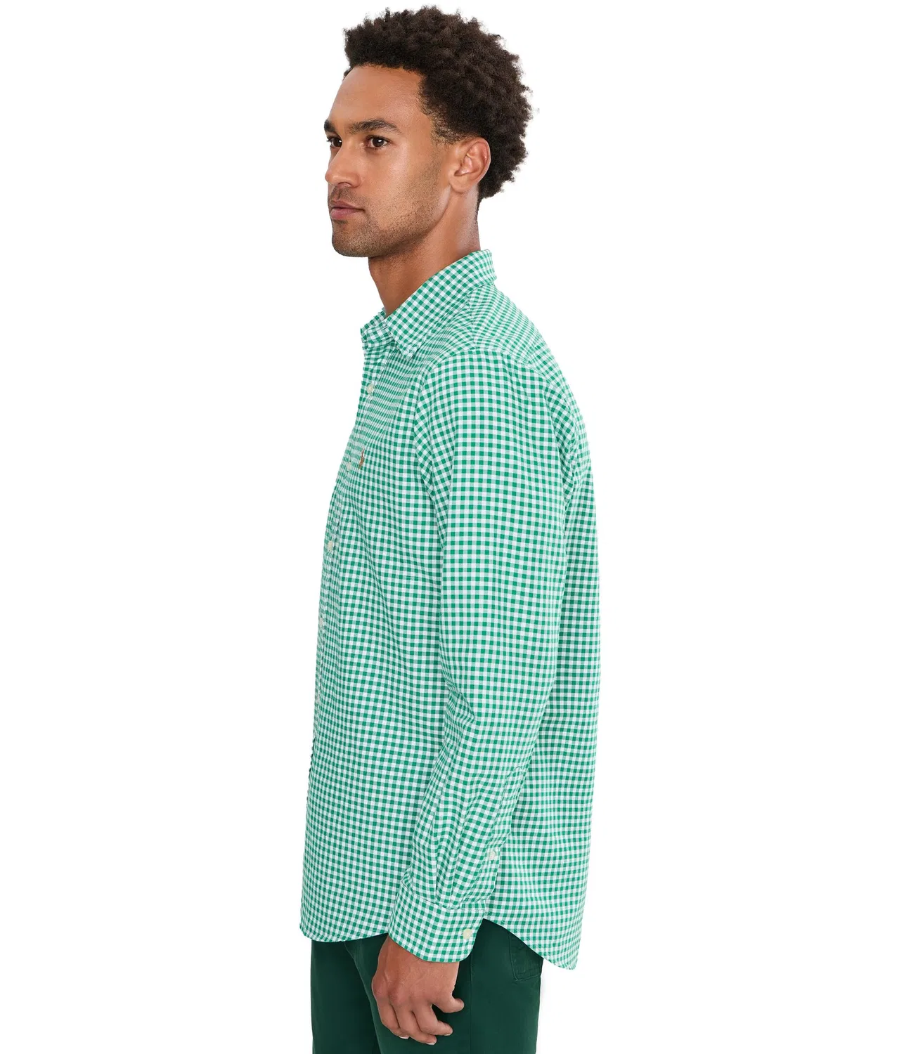 Классическая рубашка Оксфорд из ткани, окрашенной в готовом виде. Polo Ralph Lauren, Scarab Green/White — фото 3
