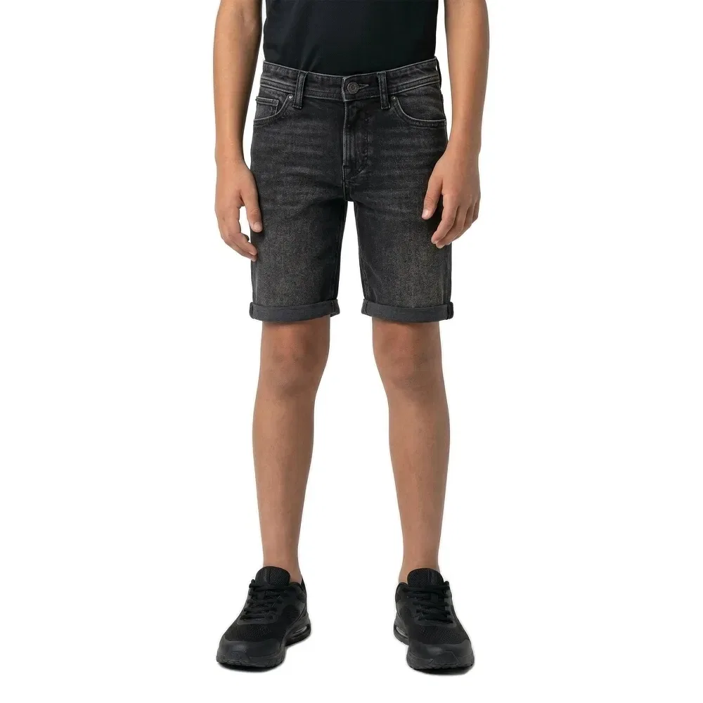 Детские шорты джинсовые с потертостями Rick Original AM 360 Jack & jones, Black