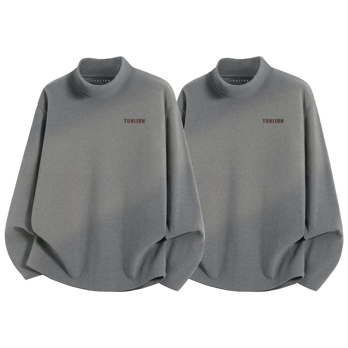 Детский комплект футболок с высоким воротником Tonlion, Heather Grey