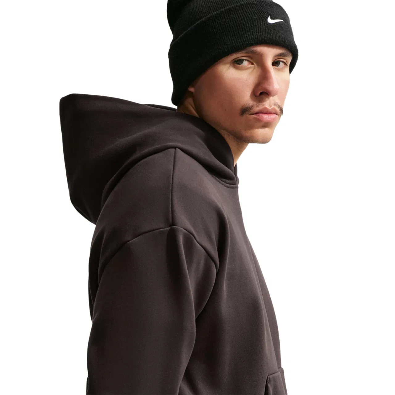 Мужской худи свободного кроя с флисом Nike Solo Swoosh, Velvet Brown — фото 3