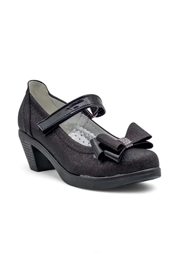Детские балетки для девочек с бантом Varkan Shoes, Black — фото 3