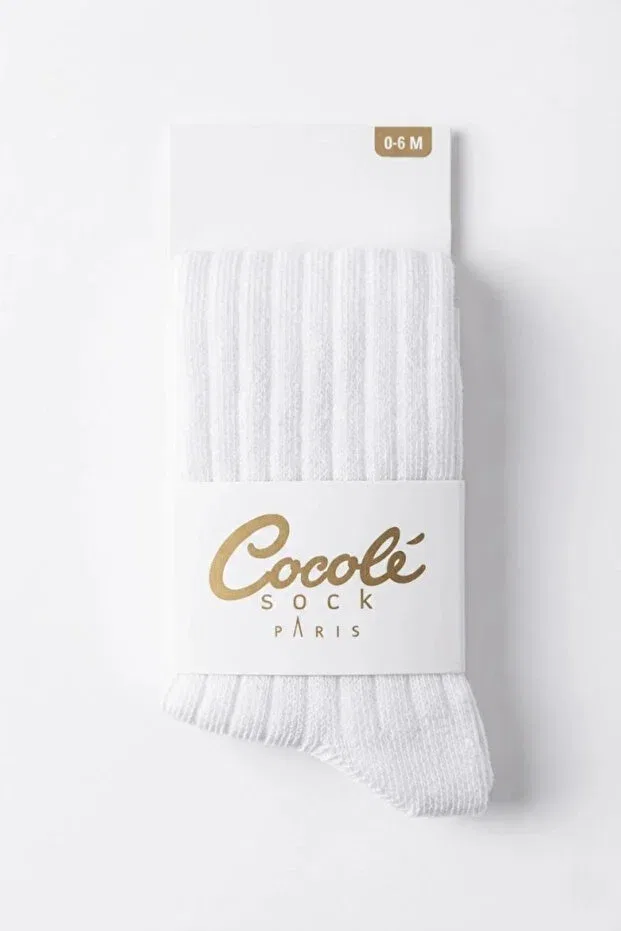 Детские колготки для девочек полосатые Cocole Socks, White