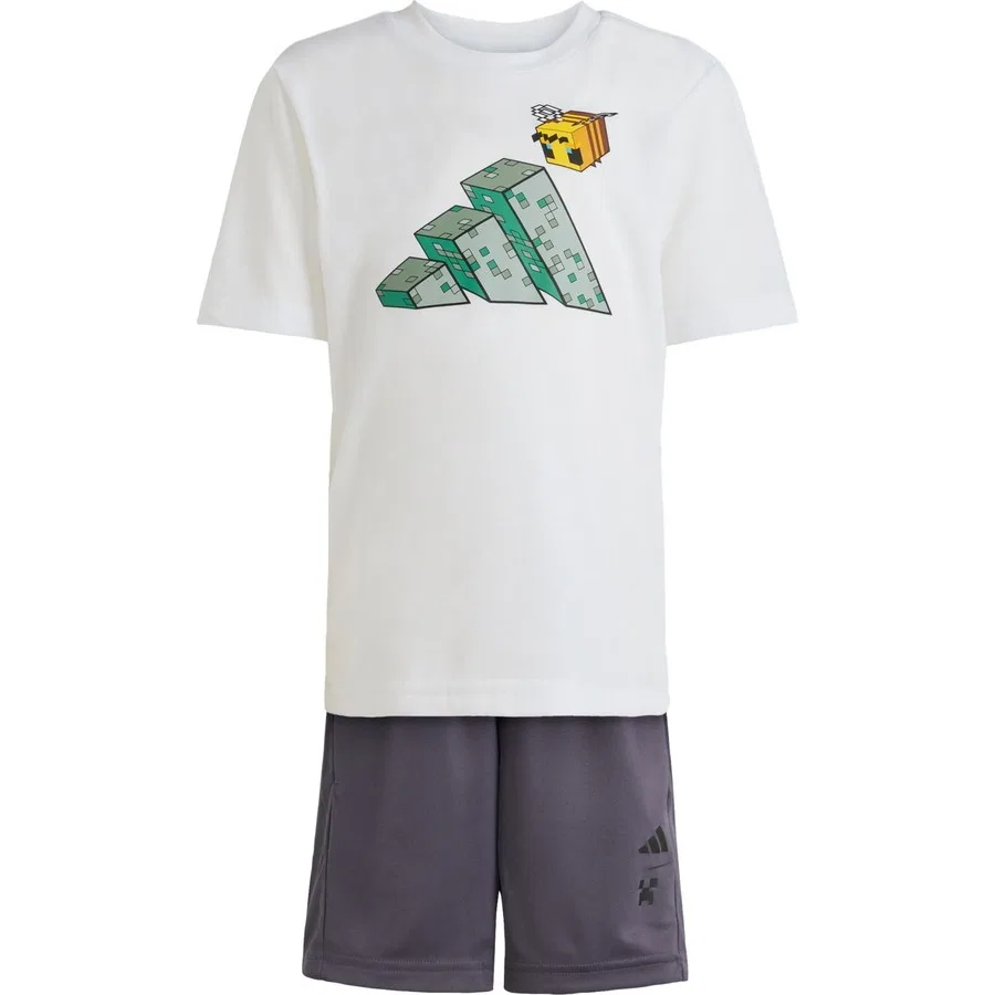 Детский спортивный комплект с принтом Minecraft Training Summer Set adidas, Белый — фото 3