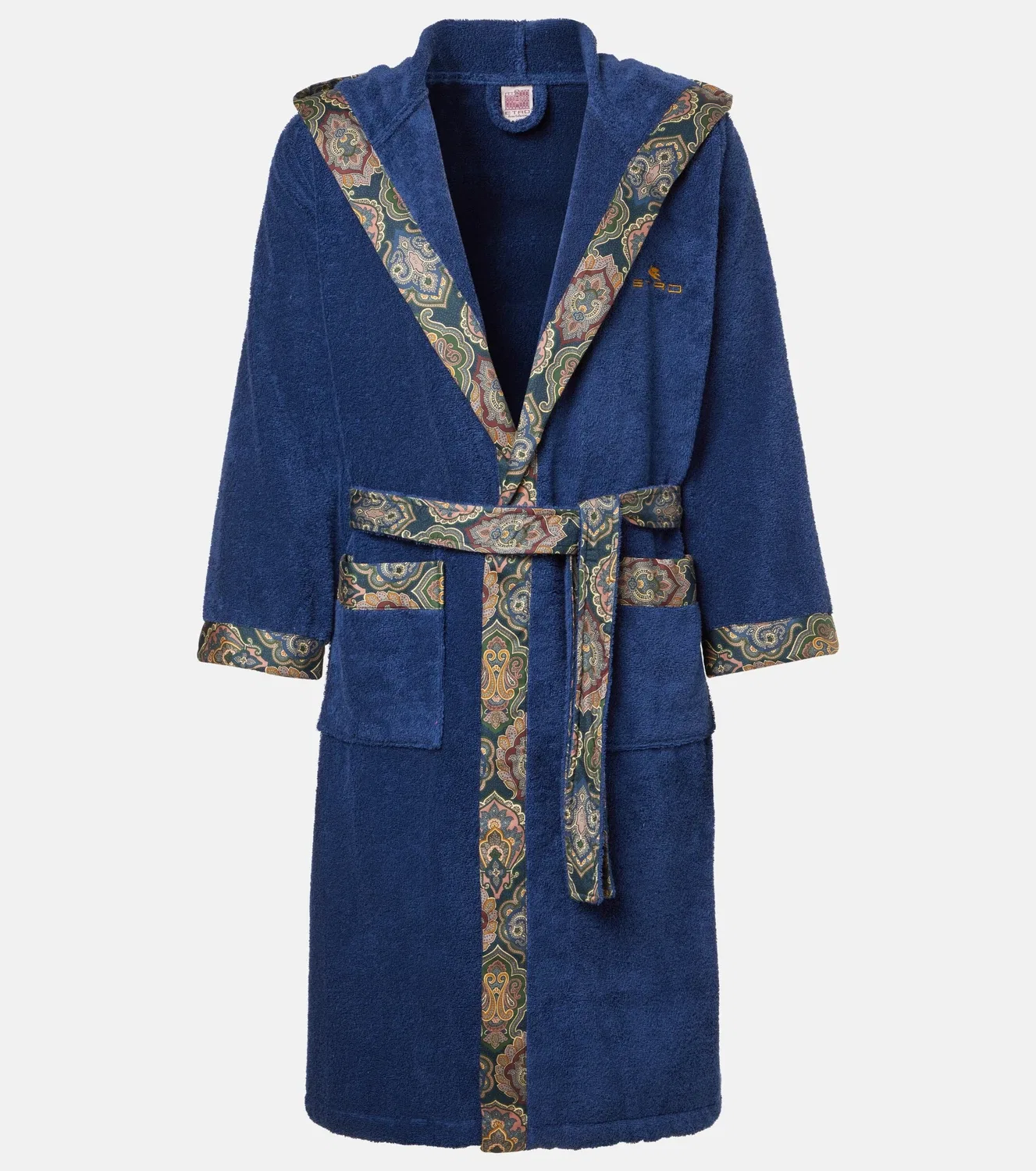 Махровый халат с узором пейсли Etro, синий