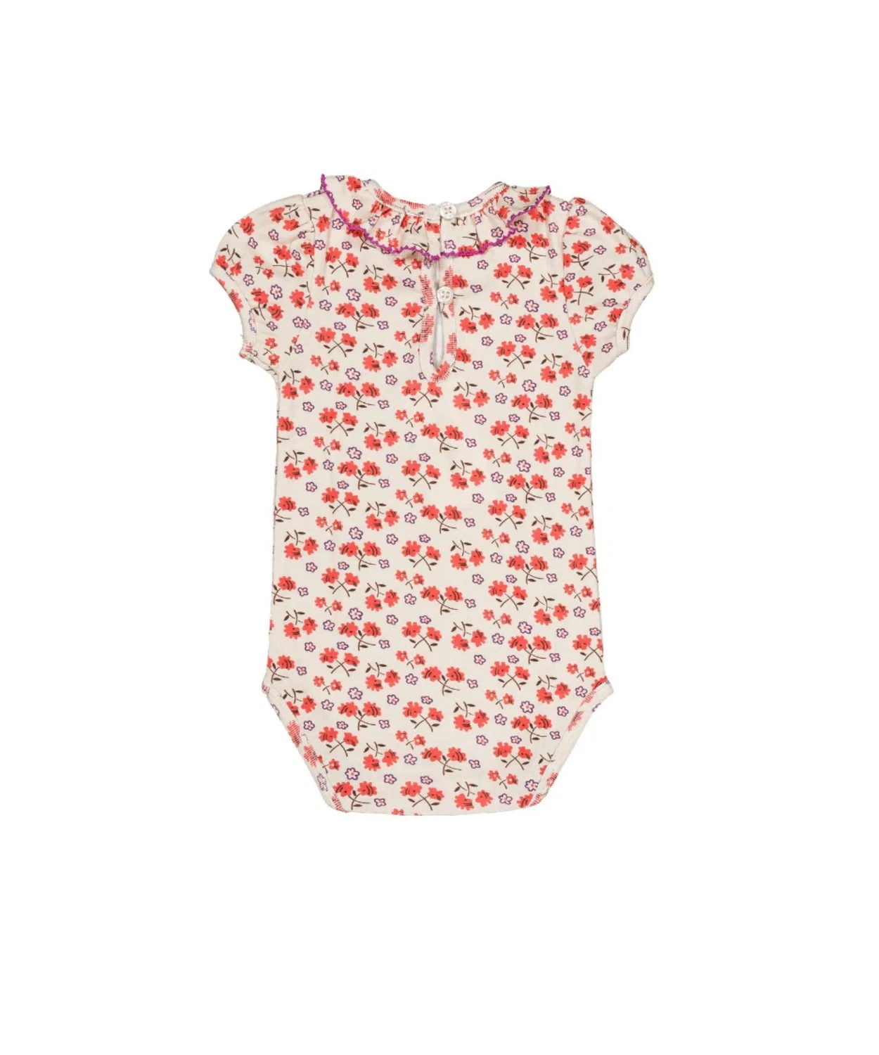 Детский боди-комбинезон с длинным рукавоми принтом Perrine baby body Callas hello Simone, Red — фото 2
