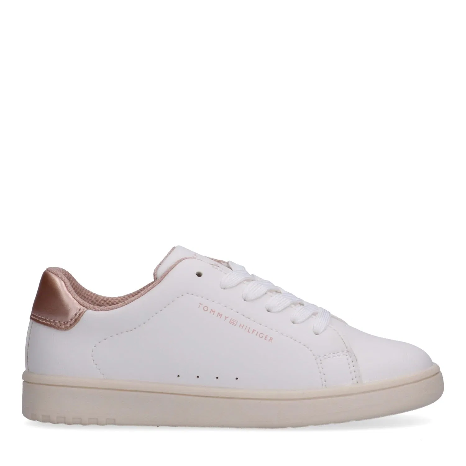 Детские кроссовки для девочек на шнуровке Jack Tommy Hilfiger, Off White Rose Gold — фото 4