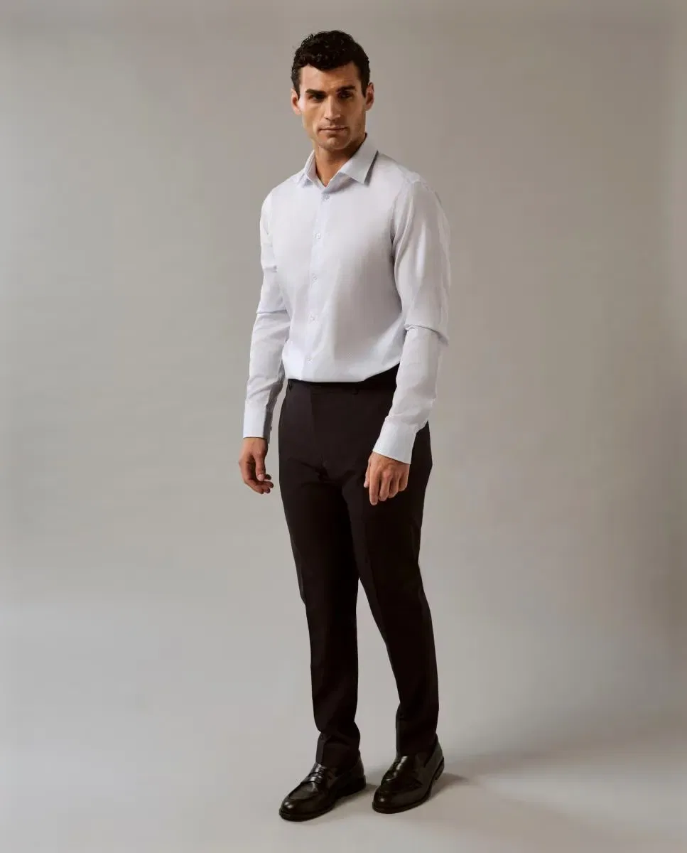 Мужская рубашка из хлопка с эластаном Slim Fit Calvin Klein, Azul Claro — фото 3