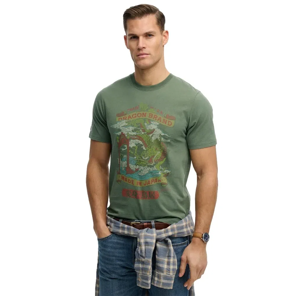Футболка Superdry Tokyo Relaxed Fit, зеленый