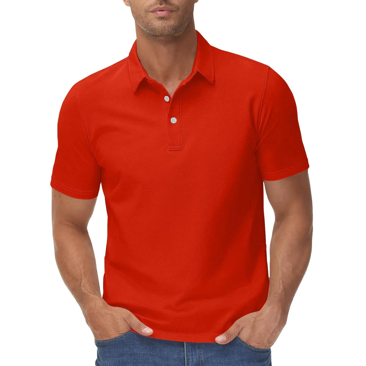 Мужское поло с двумя карманами и погонами для путешествий, Z12-orange Polo De Hombre