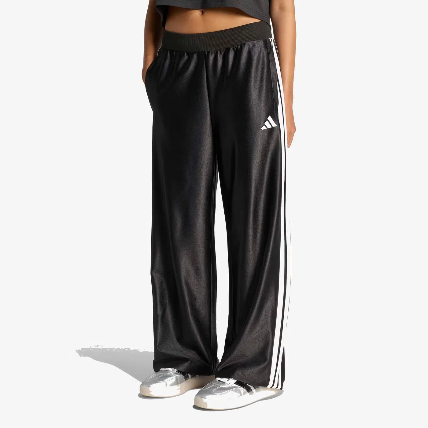 Брюки широкие с блеском Seasonals Adidas, черный — фото 2