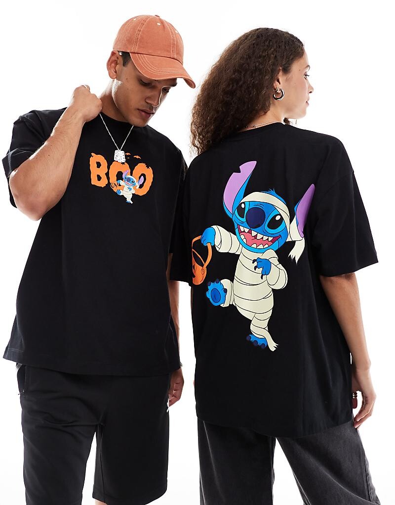 

Черная оверсайз-футболка унисекс с вышивкой ASOS DESIGN Disney