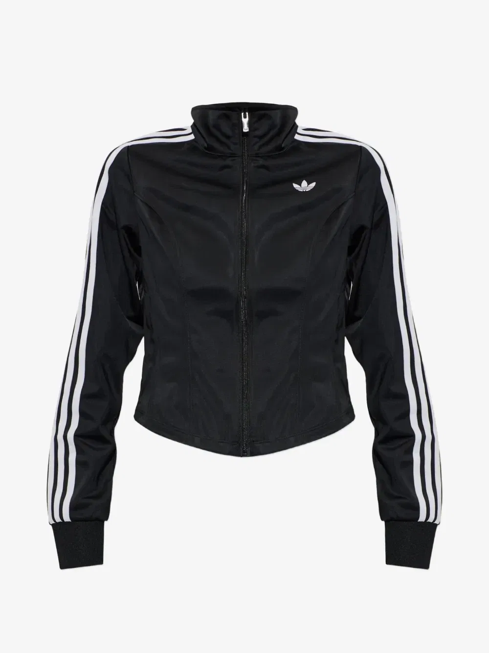Свитшот на молнии с вышитым логотипом adidas, черный