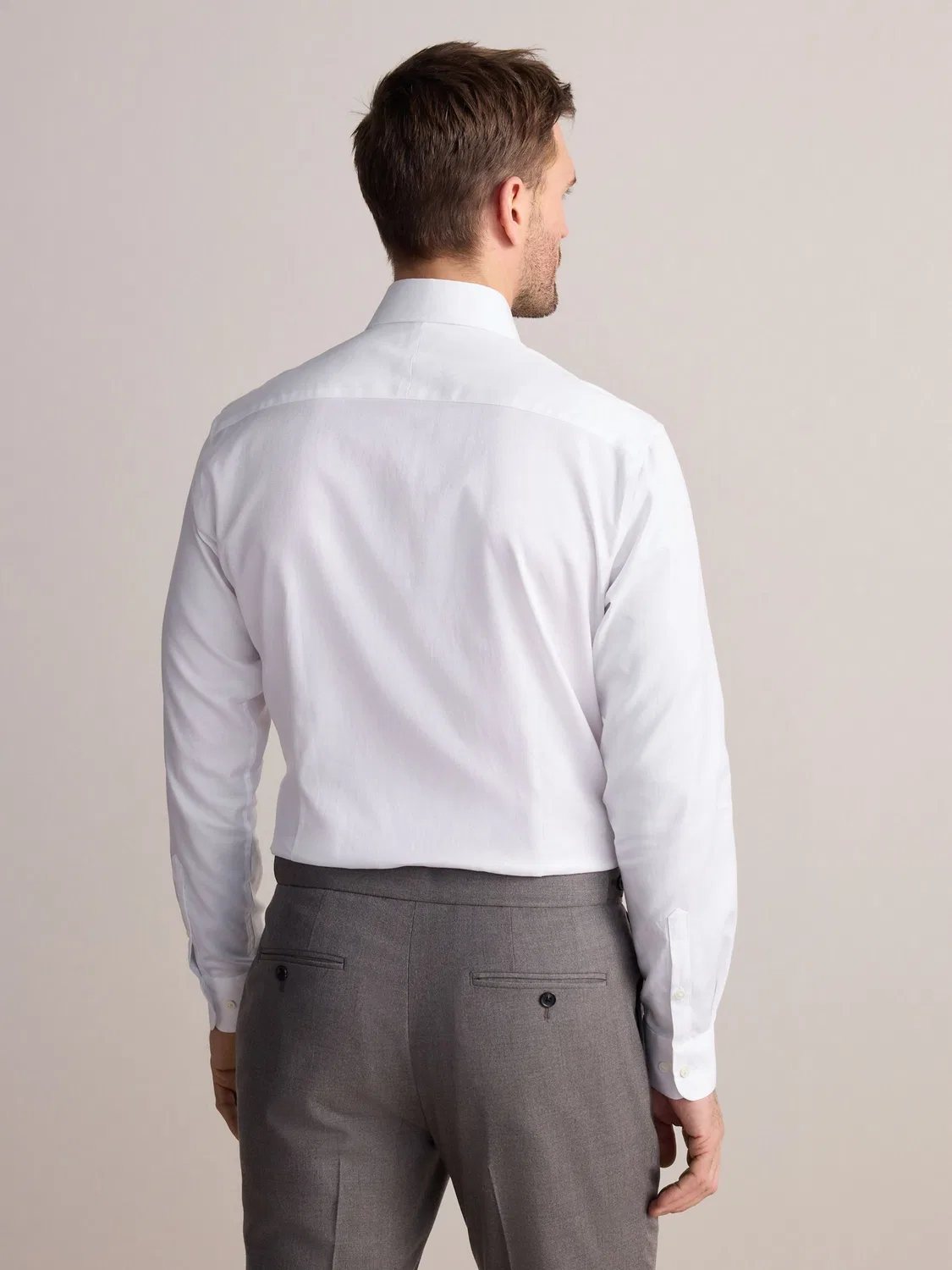 Рубашка с классическим воротником, Slim Fit, Signature Next, белый — фото 4