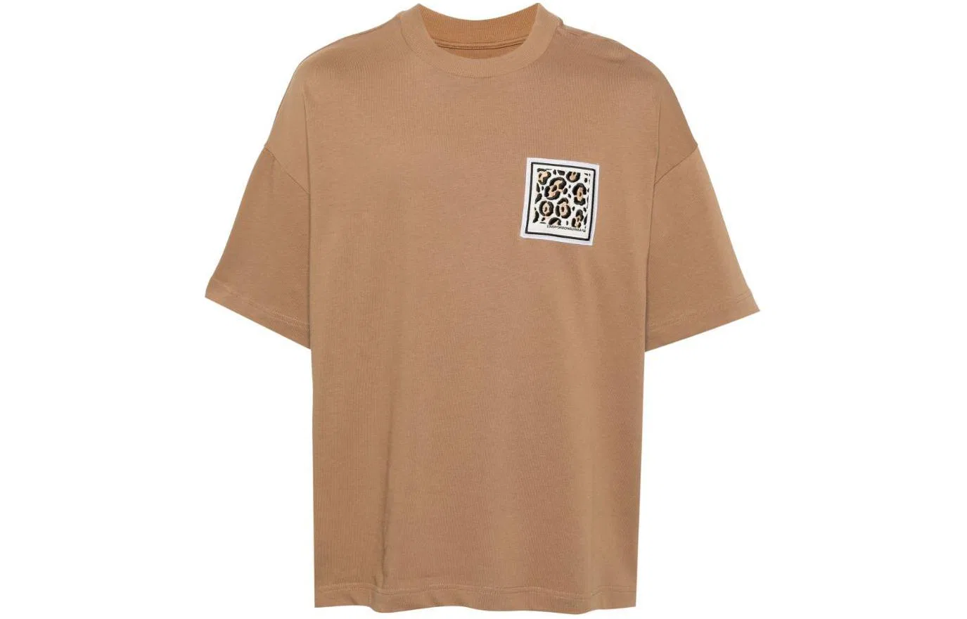 Мужская футболка с принтом и вышивкой Emporio Armani, Camel Brown