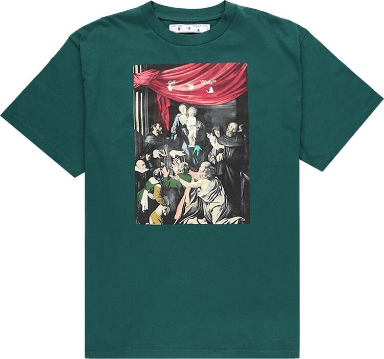 

Футболка Off-White Caravaggio Painting Short-Sleeve Over Tee 'Green/White', зеленый