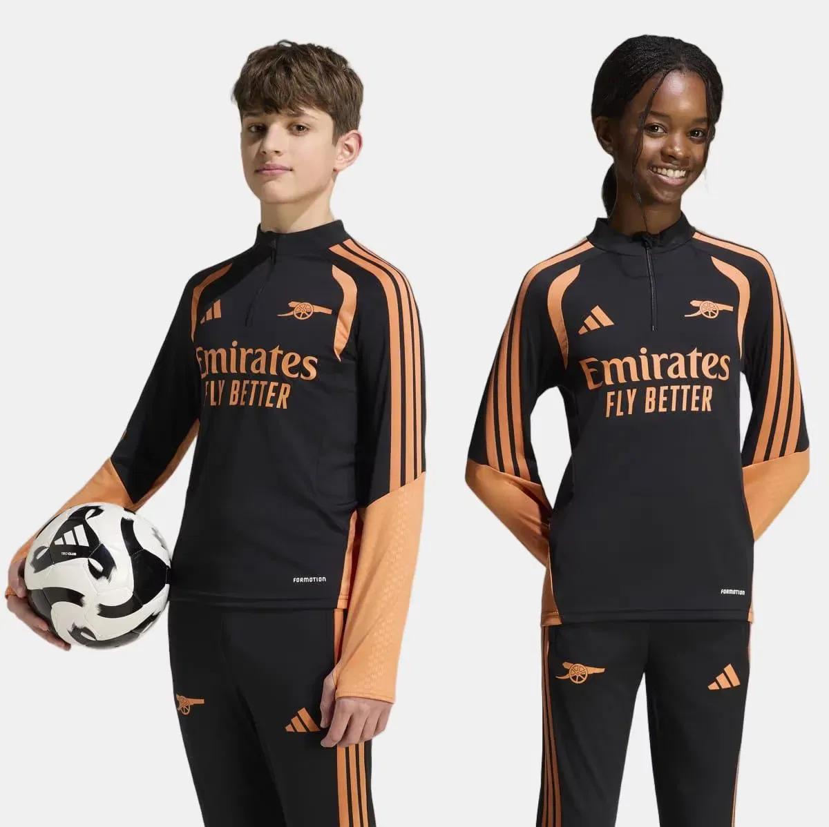 Детская худи с молнией для мальчиков Arsenal FC 2026/2027 adidas, Negro