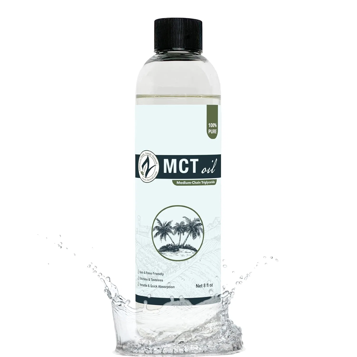Кокосовое MCT масло Zatural, 236 мл