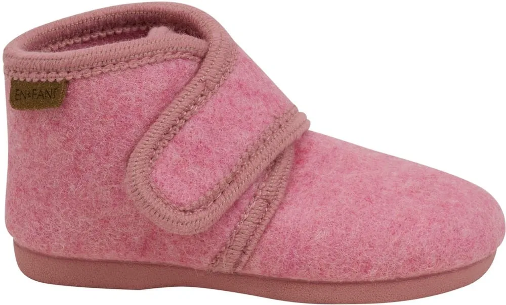 Домашние тапочки детские с застежкой-липучкой Slippers Wool Hook and Loop En Fant, розовый — фото 2