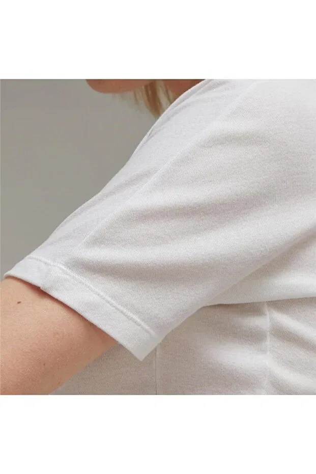 Женская футболка хлопковая Fitted ss tee women's t-shirt hy1403 Adidas, Cwhite — фото 2