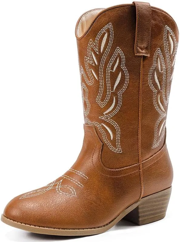 Детские сапоги для девочек с принтом Cowgirl Boots LAURMOSA, Reddish Brown