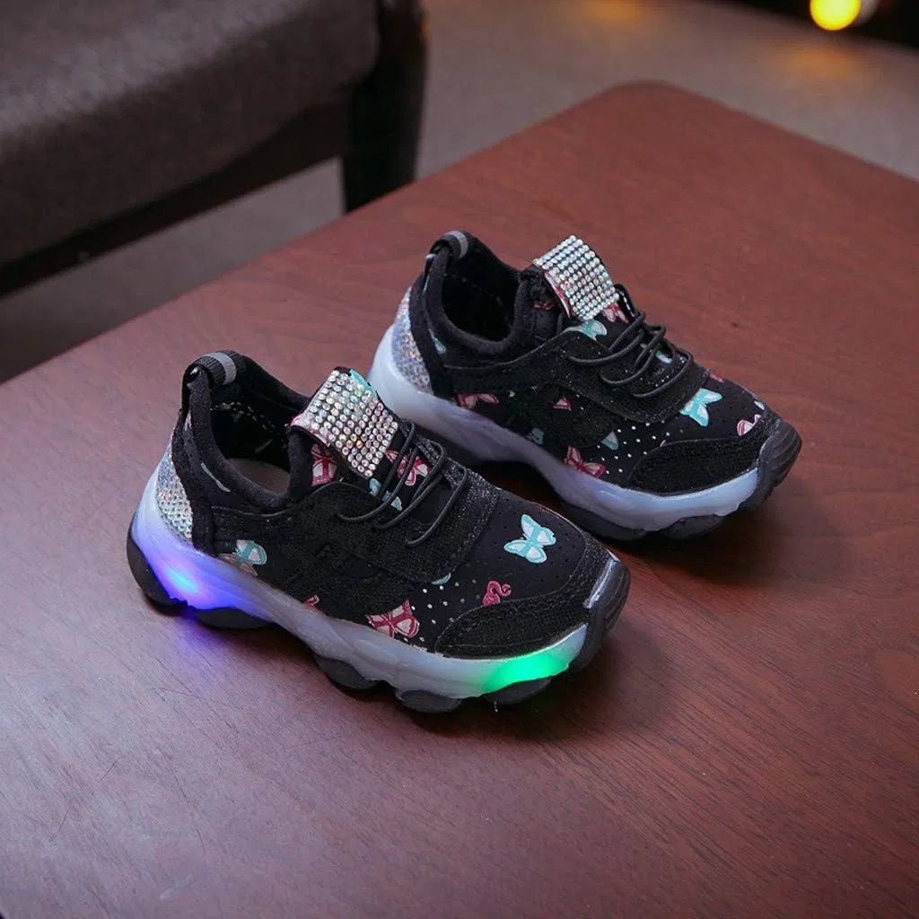 Детские кроссовки с LED-подсветкой для девочек и мальчиков, Black — фото 3