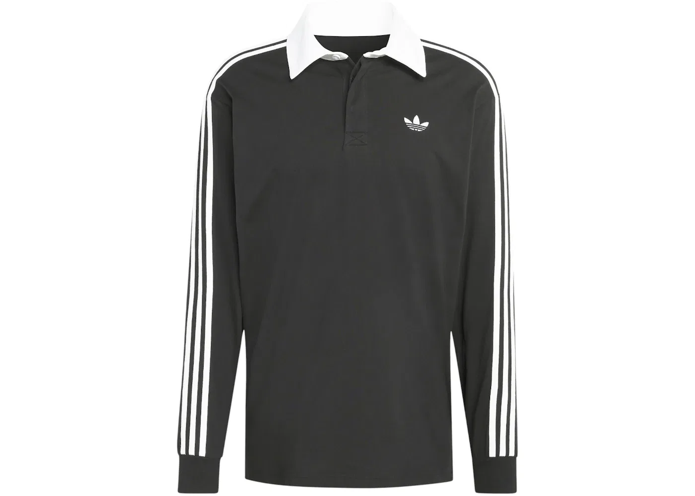 Мужская рубашка-поло с длинным рукавом в полоску Adidas, Color Black