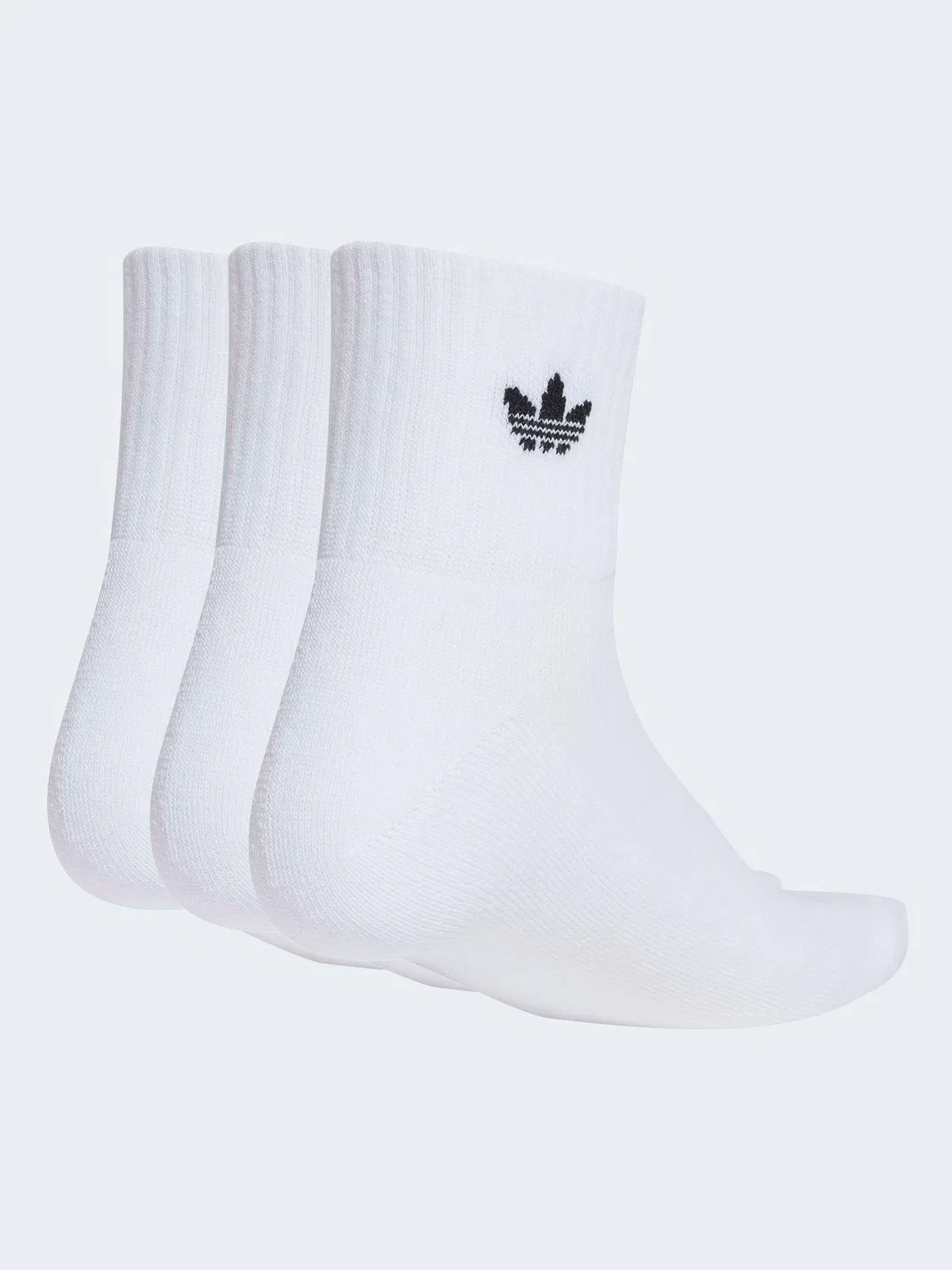 Носки средней высоты, 3 пары, adidas Originals, белые — фото 2