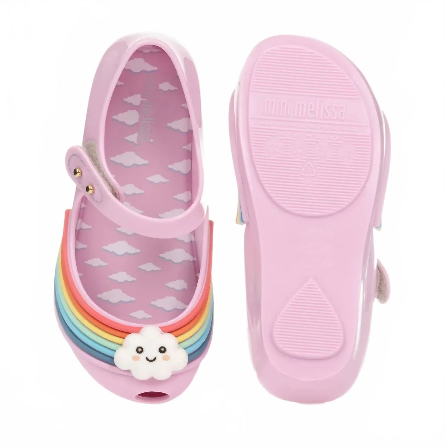 Детские сандалии для девочек с круглым носом Ultragirl Sunny Day Mini Melissa, Pink/White — фото 3