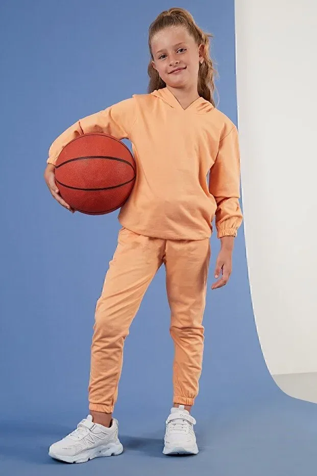 Детский костюм из футера с капюшоном Lela, Orange