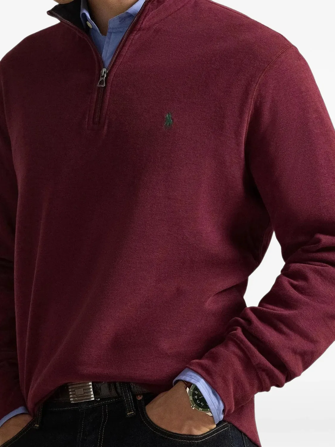 Рубашка-поло из двухниточного джерси красная Polo Ralph Lauren, красный — фото 2