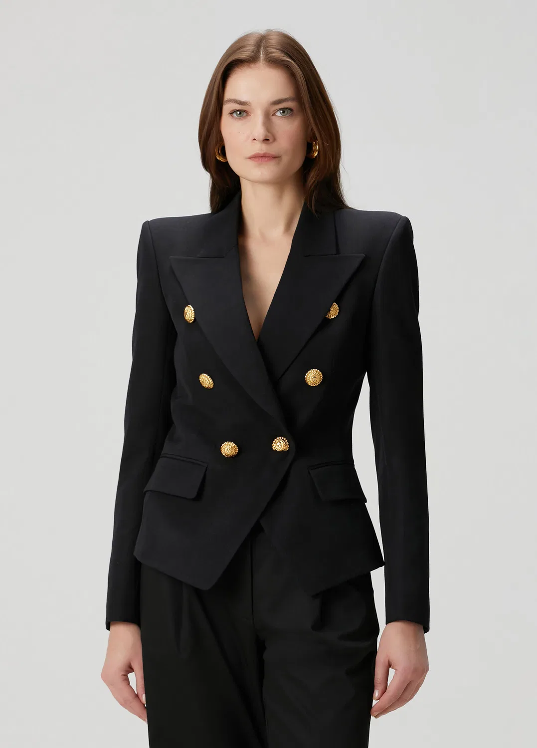 Жакет двубортный Balmain, black