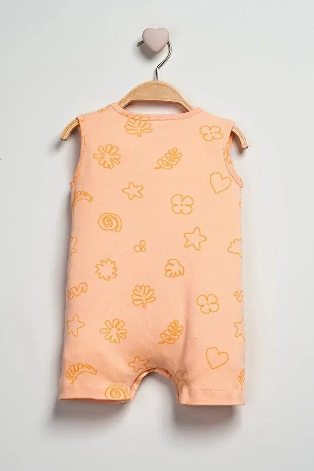 Детский комбинезон для девочек с принтом Basics For My Baby, Orange — фото 2