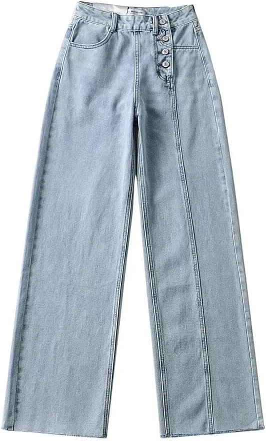 Женские джинсы Standard Straight, средняя посадка, базовые джинсовые брюки Generic, синий