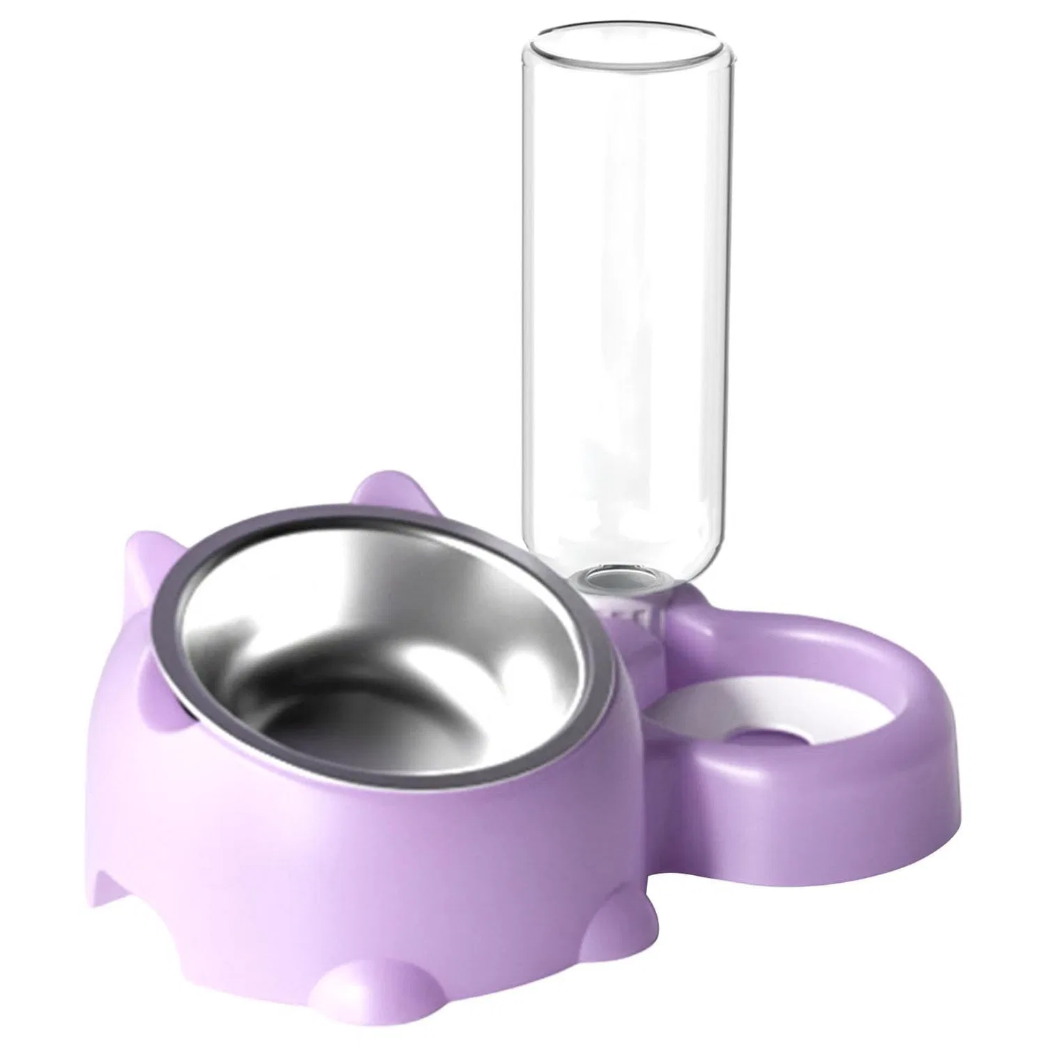 Набор для кормления кошек и собак с автопоилкой, 16°, YAOCHXINNNN, Purple