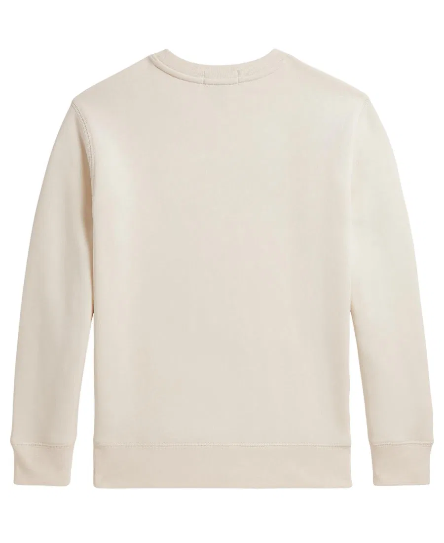 Детский свитшот из футера с вышивкой логотипа Polo Ralph Lauren, Estate Cream — фото 2