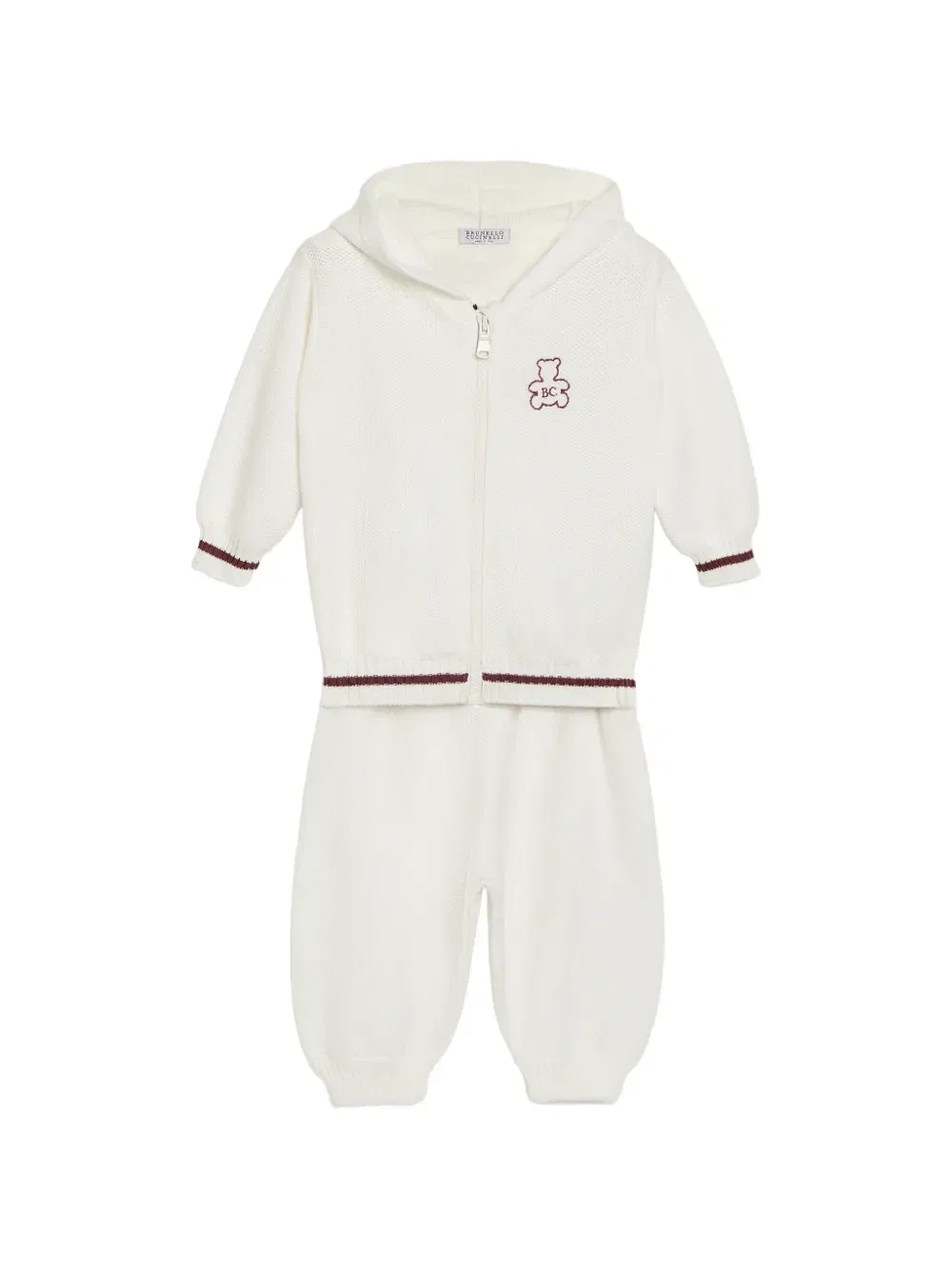 Худи Bernie с декоративной строчкой Brunello Cucinelli Kids, белый