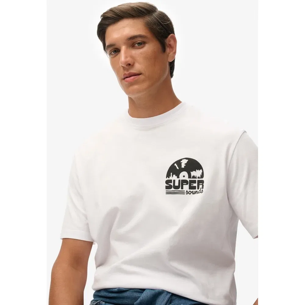 Футболка с коротким рукавом оверсайз Superdry Record Label, белый — фото 4