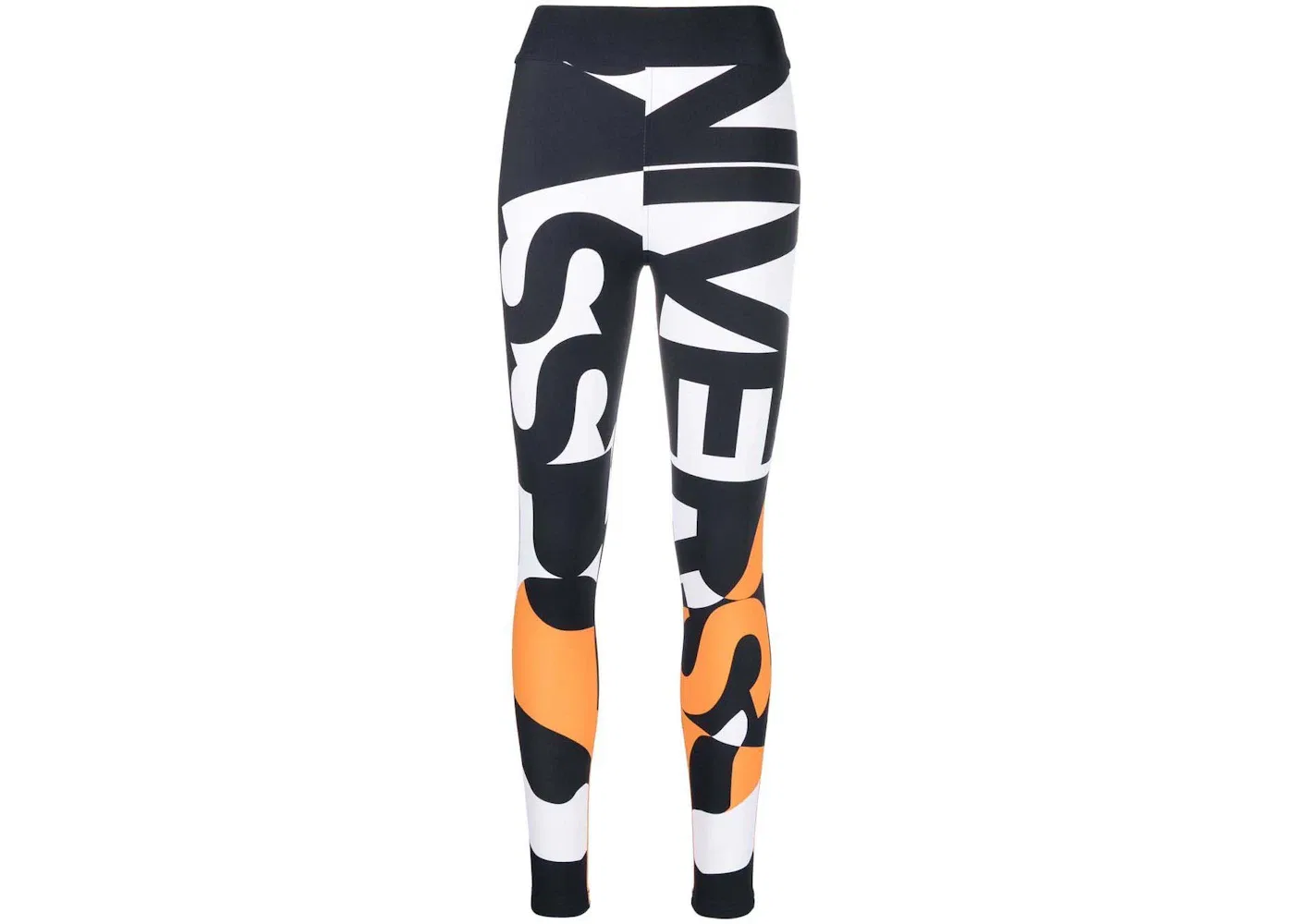 Женские леггинсы с принтом Burberry, Color Black/White/Orange