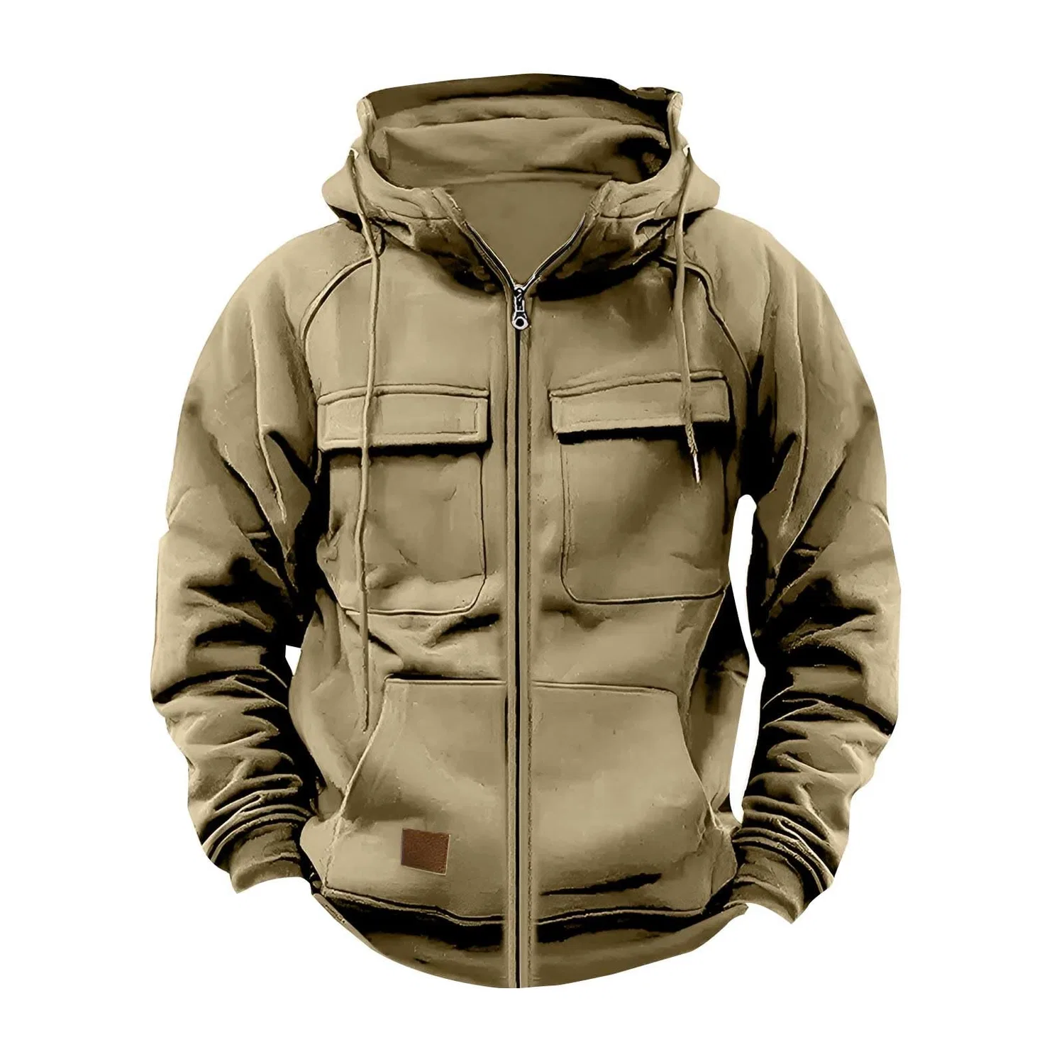 Мужское худи с карманами оверсайз Vintage Sportswear, Dark Khaki