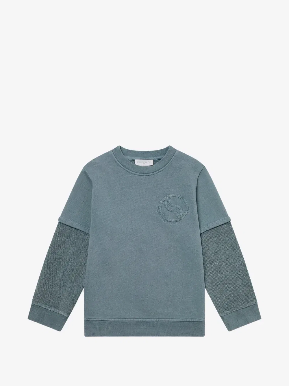 Свитер с логотипом и многослойными рукавами Stella McCartney Kids, синий