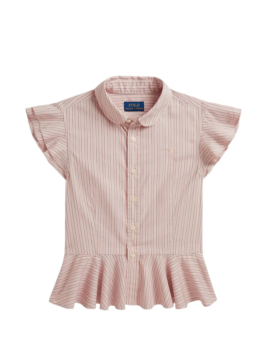Полосатая рубашка с баской Polo Ralph Lauren Kids, розовый