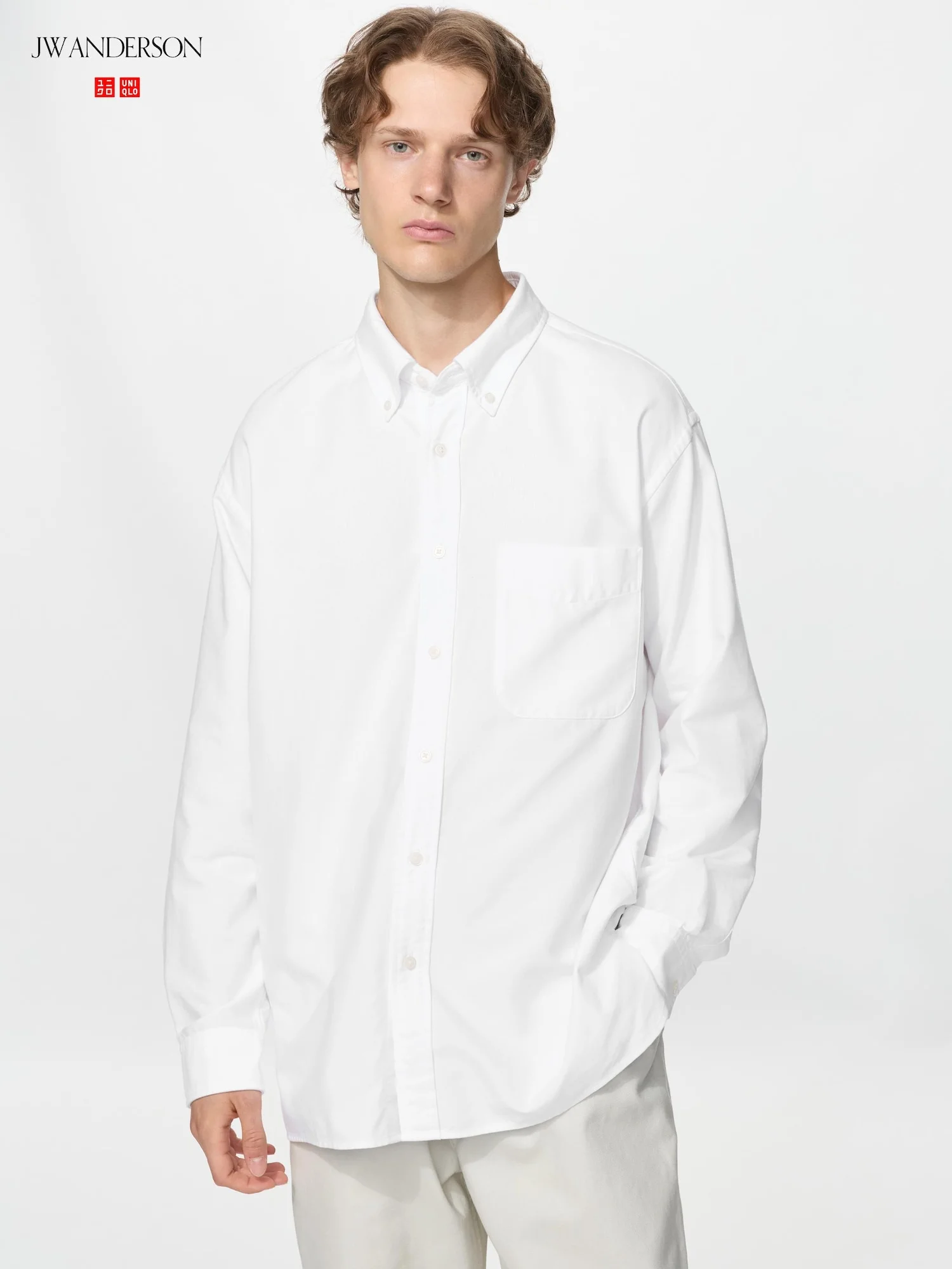 Рубашка Uniqlo x JW Anderson Oxford Oversized (New Logo), 00 белый