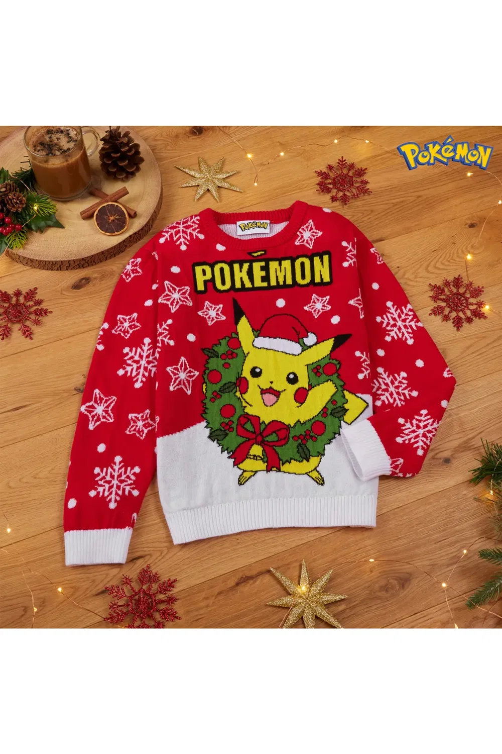 Свитшот с принтом Christmas jumper Pokemon, Red — фото 2